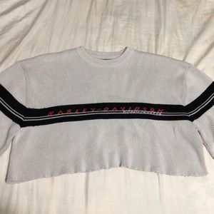 Cropped Harley Davidson motorcycle sweater